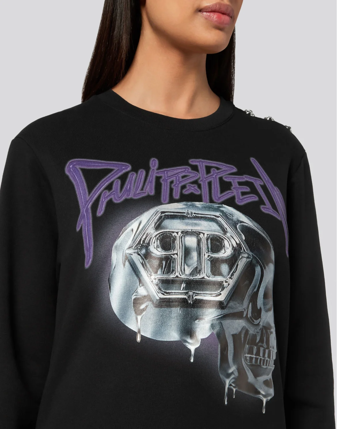 Sweatshirt Roundneck Oversize Skull, цвет: Черный
