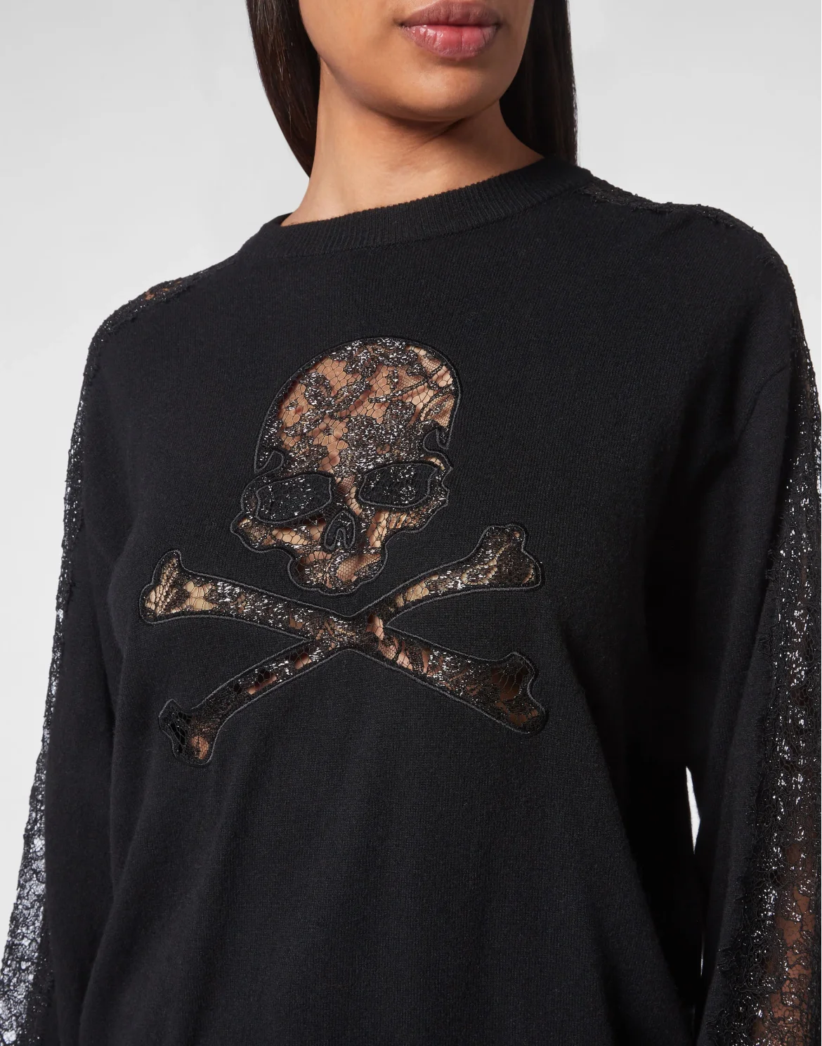 Pullover Round Neck LS Skull&Bones, цвет: Черный