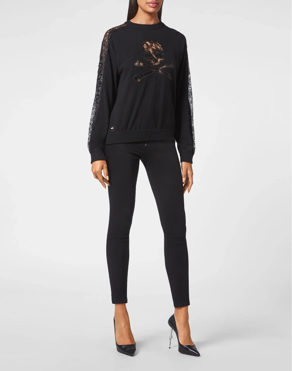 Pullover Round Neck LS Skull&Bones, цвет: Черный