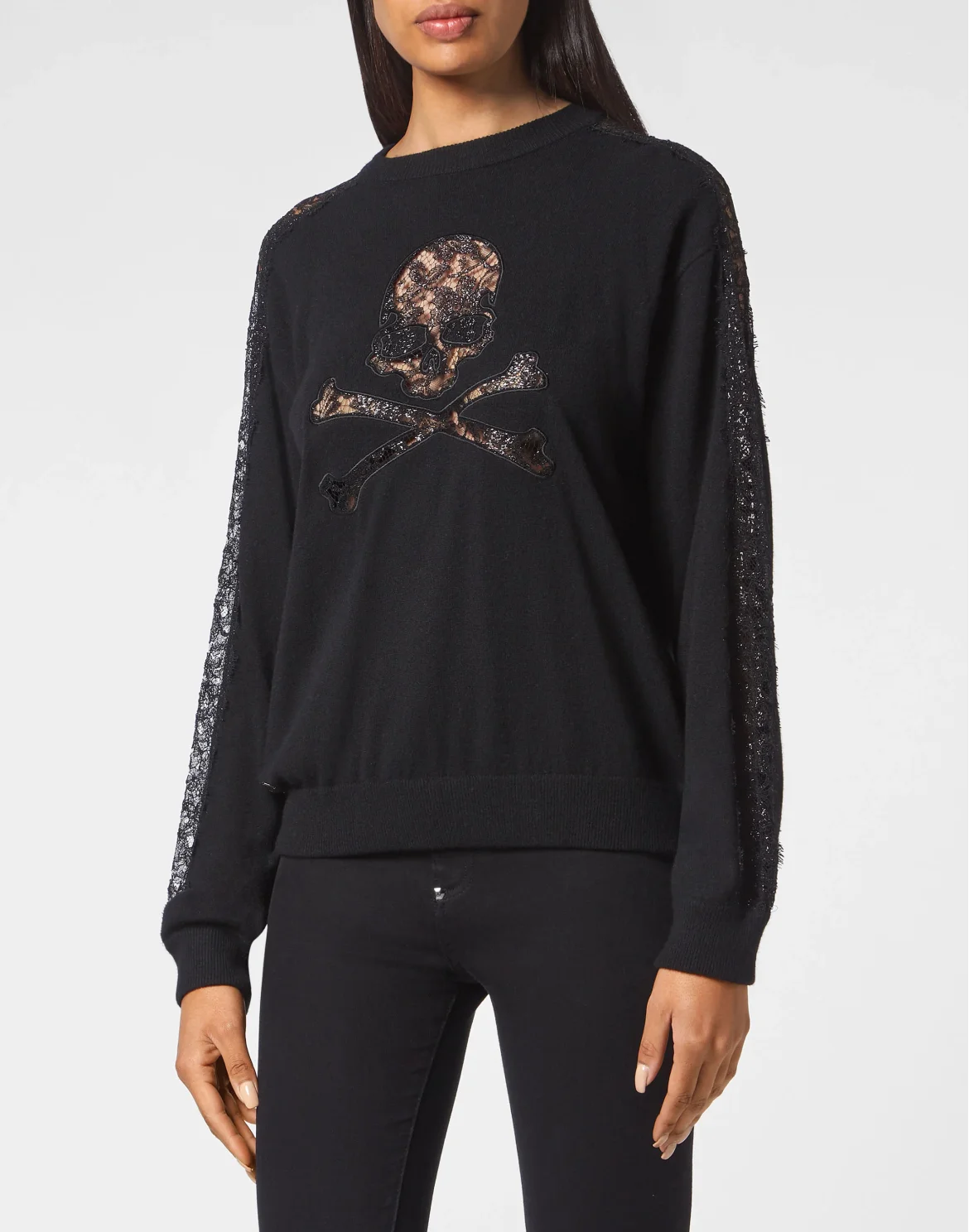 Pullover Round Neck LS Skull&Bones, цвет: Черный