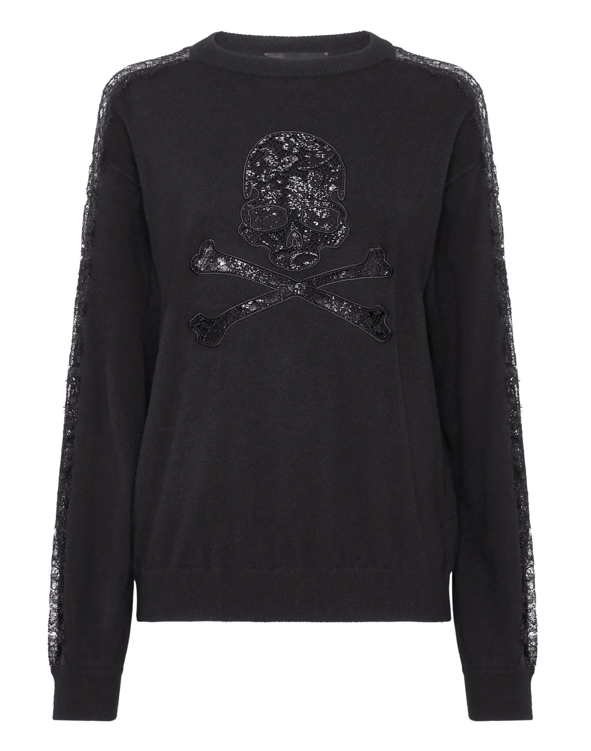 Pullover Round Neck LS Skull&Bones, цвет: Черный