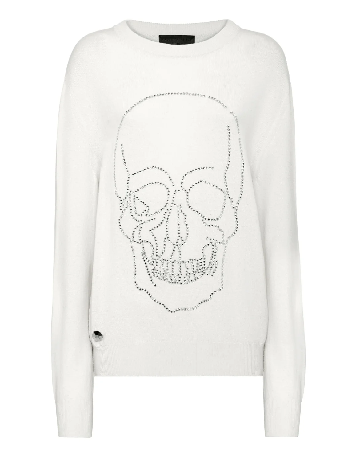 Cashmere Pullover Round Neck LS with Crystals, цвет: Белый