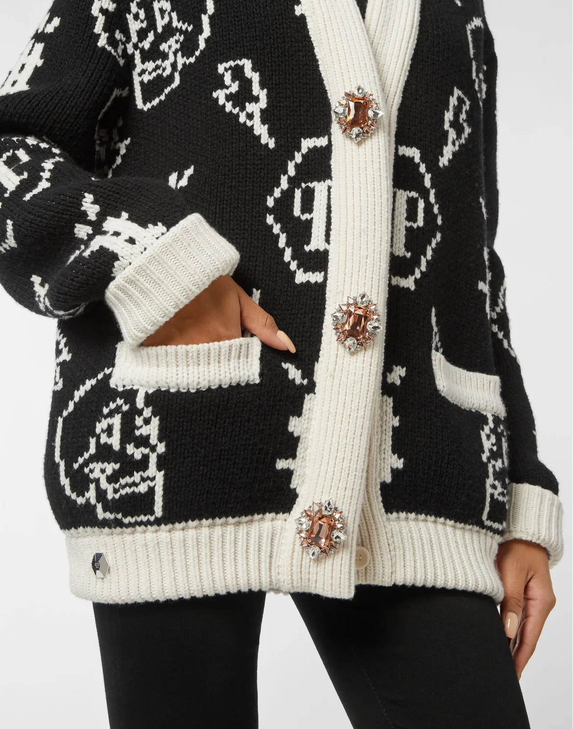 Jacquard Cardigan Monogram, цвет: Черный