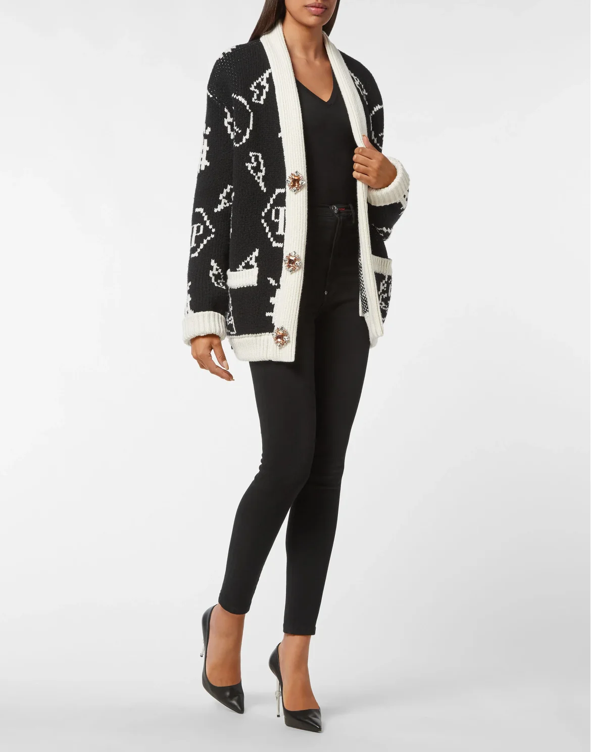 Jacquard Cardigan Monogram, цвет: Черный