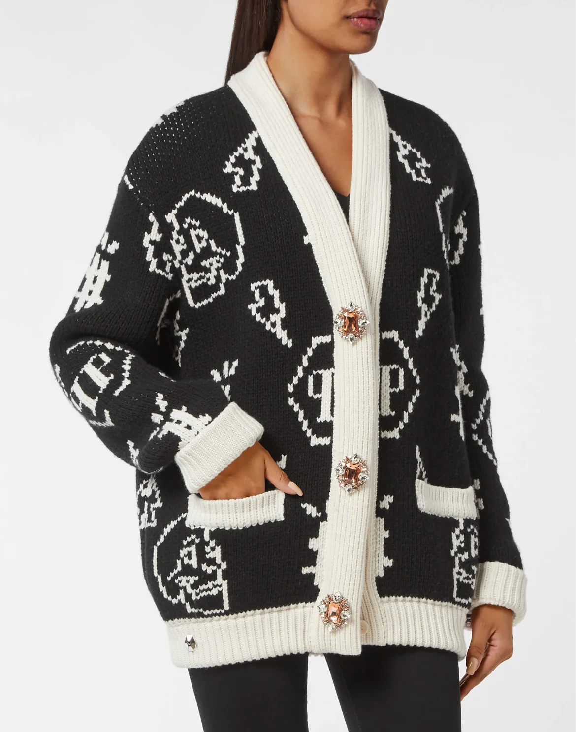 Jacquard Cardigan Monogram, цвет: Черный