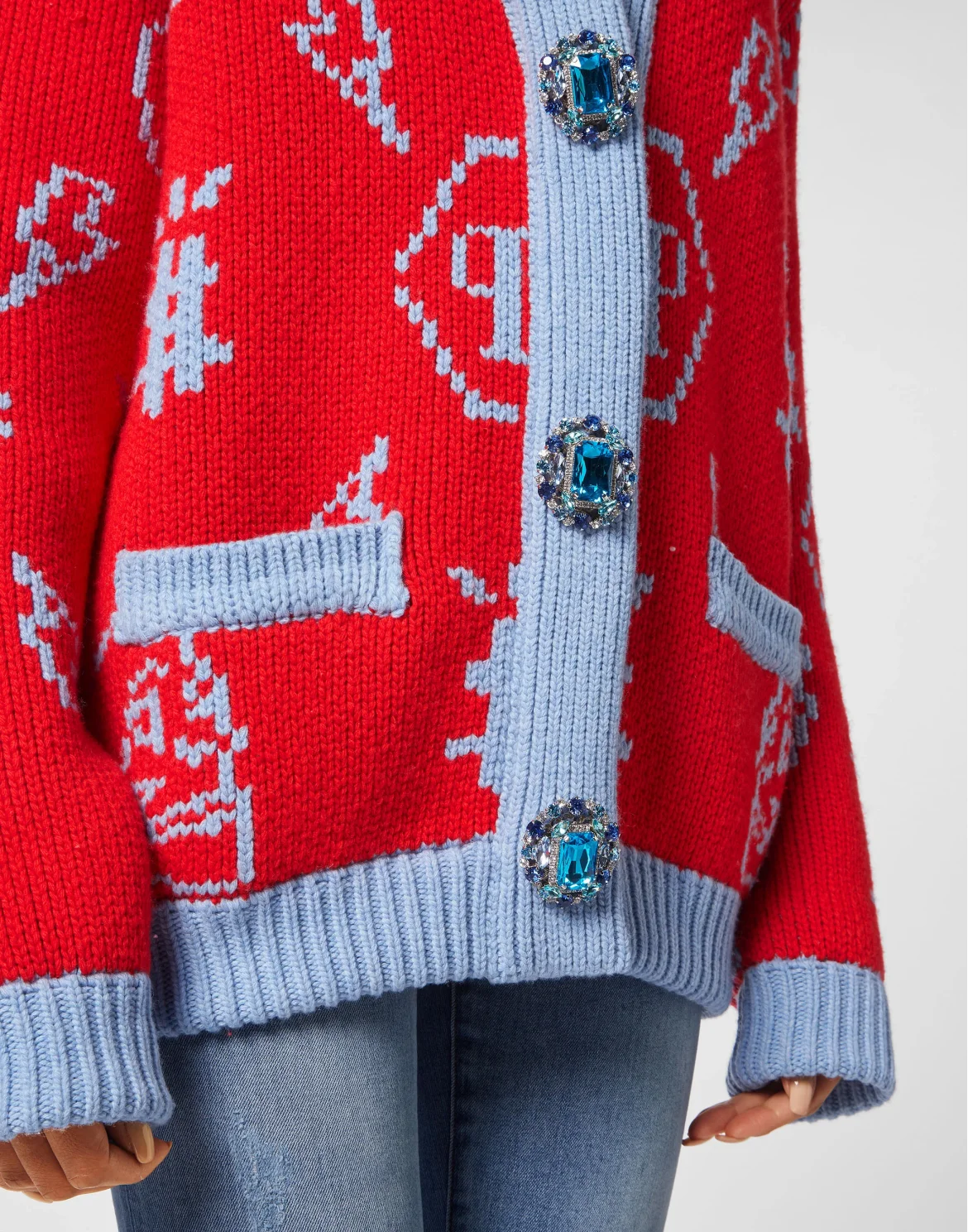 Jacquard Cardigan Monogram, цвет: Красный