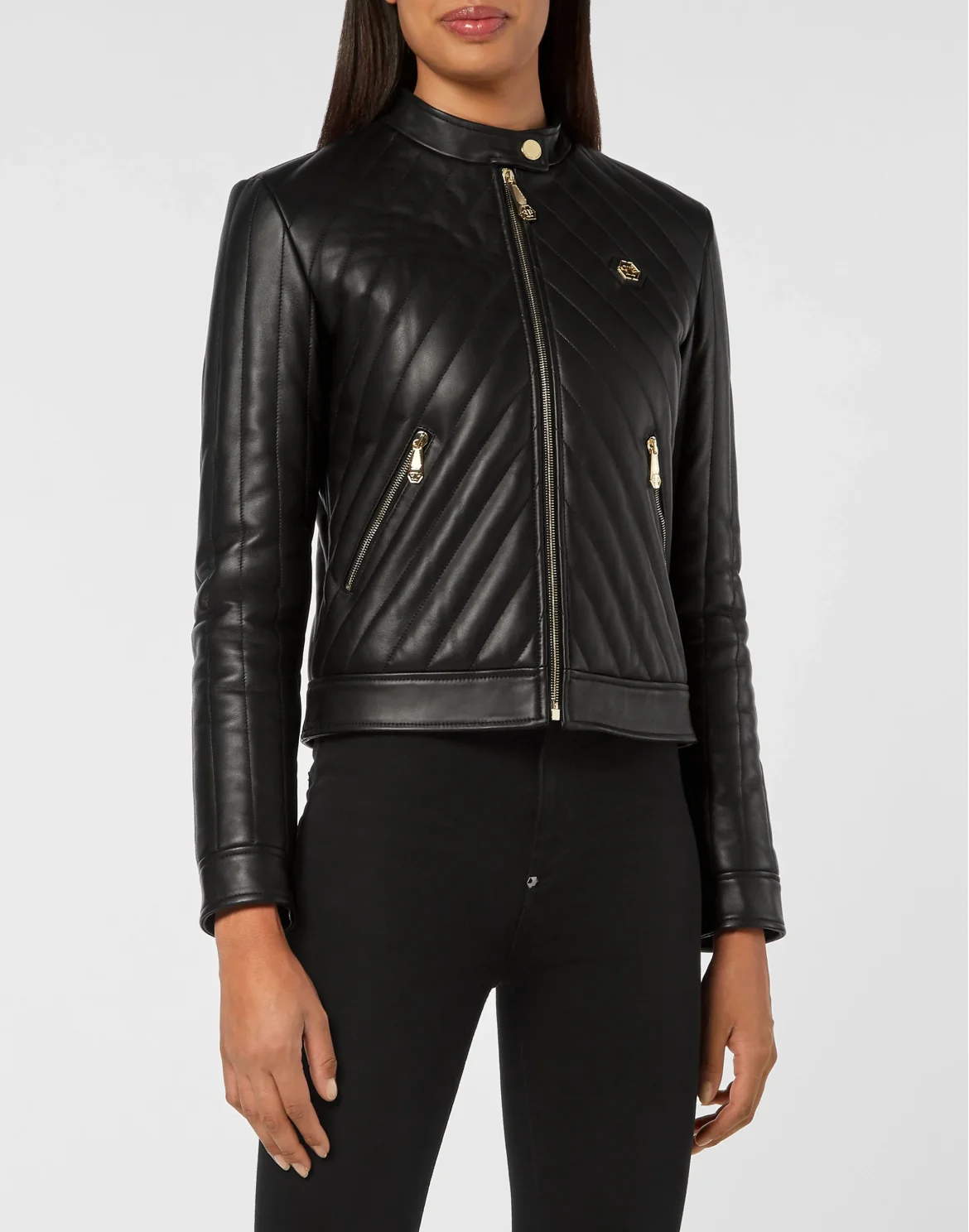 Quilted Leather Jacket, цвет: Черный