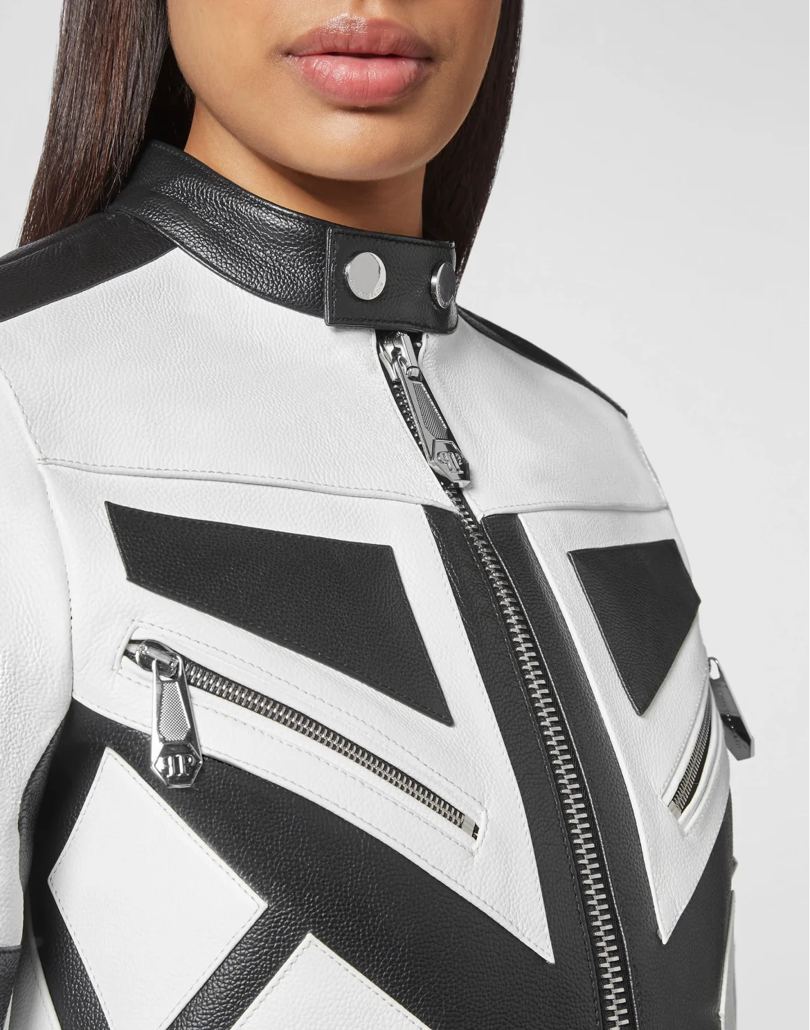 Leather Moto Jacket, цвет: Белый