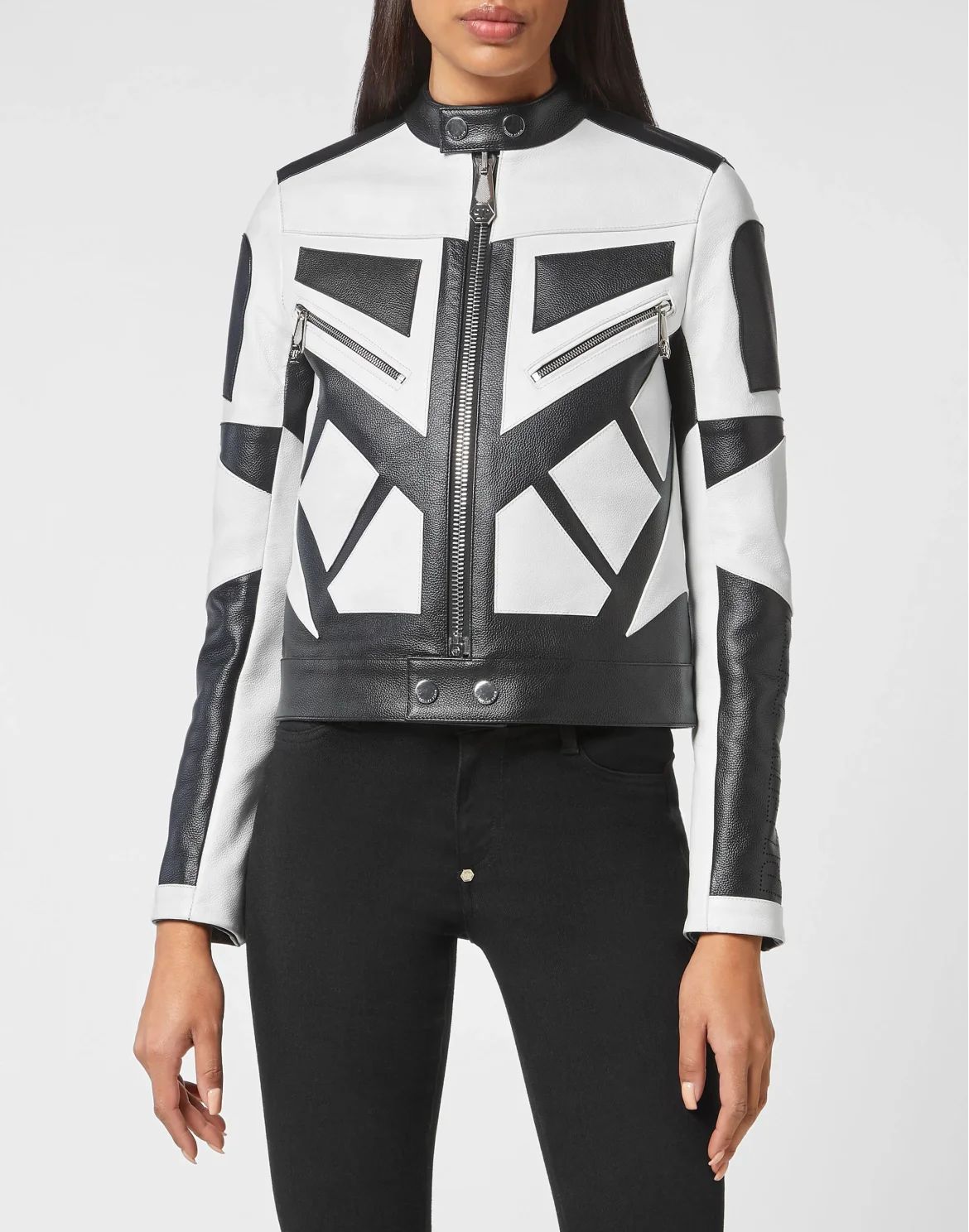 Leather Moto Jacket, цвет: Белый