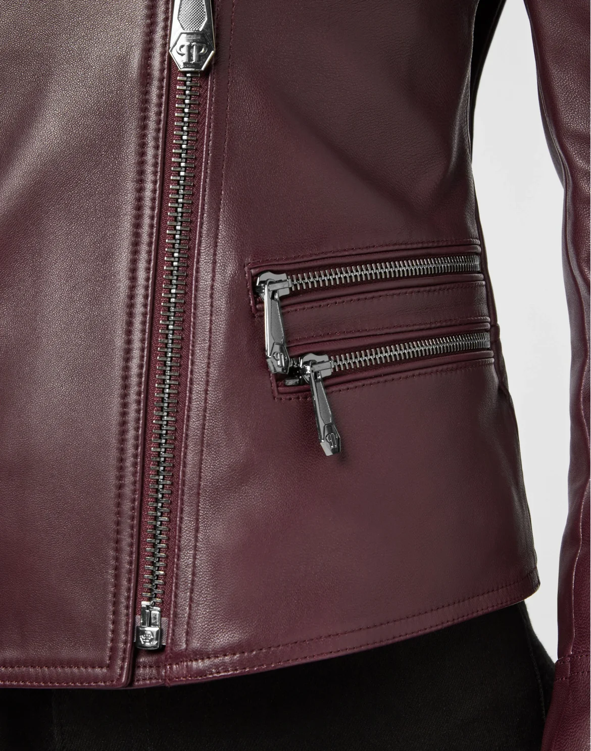 Leather Biker Jacket, цвет: Фиолетовый