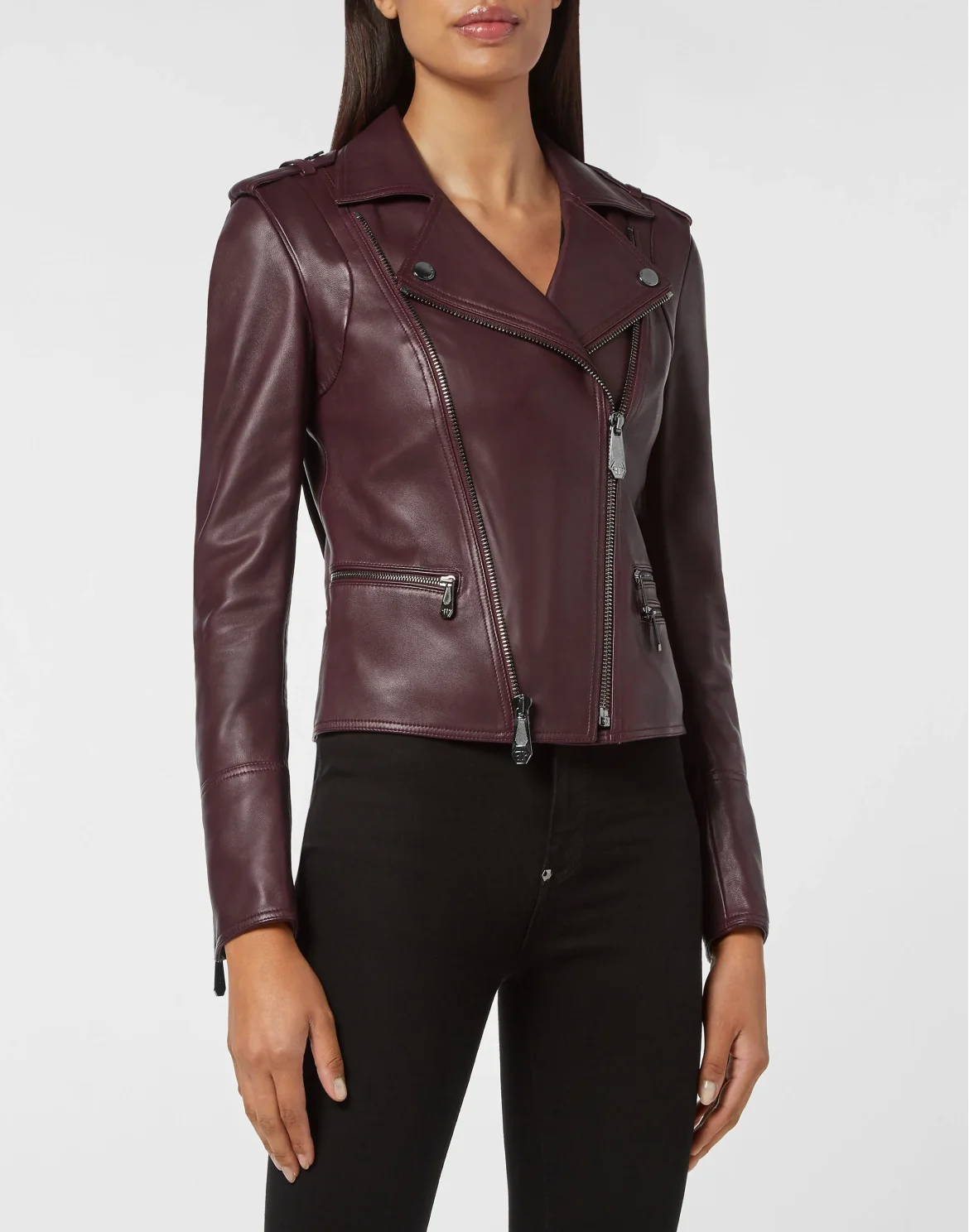 Leather Biker Jacket, цвет: Фиолетовый