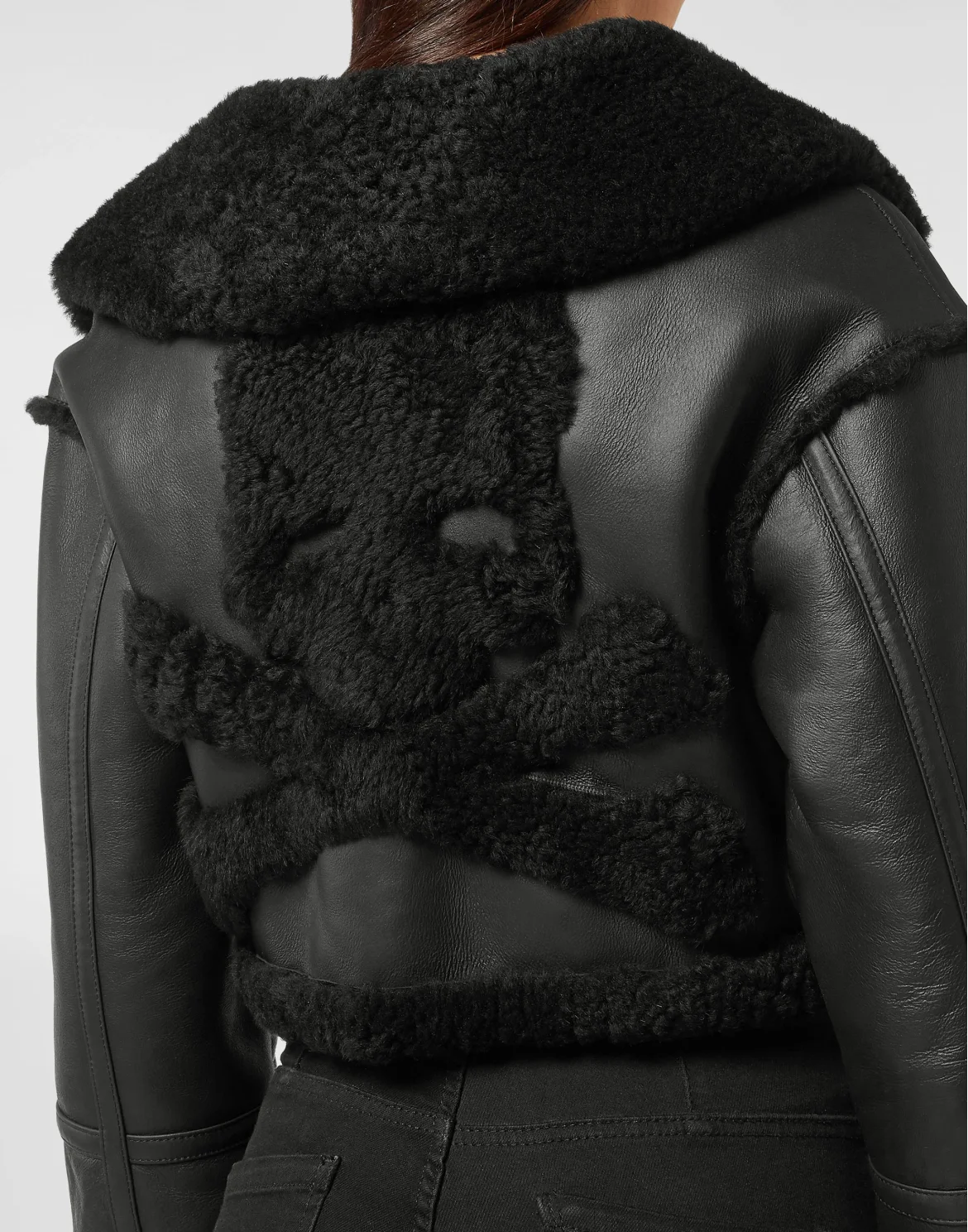 Shearling Jacket Skull, цвет: Черный