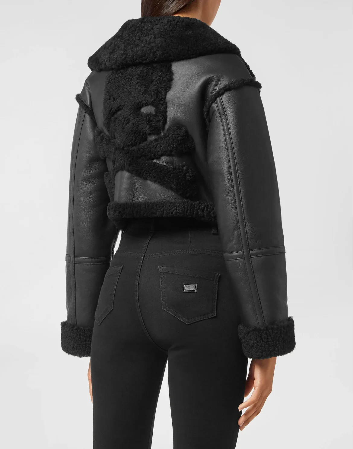 Shearling Jacket Skull, цвет: Черный