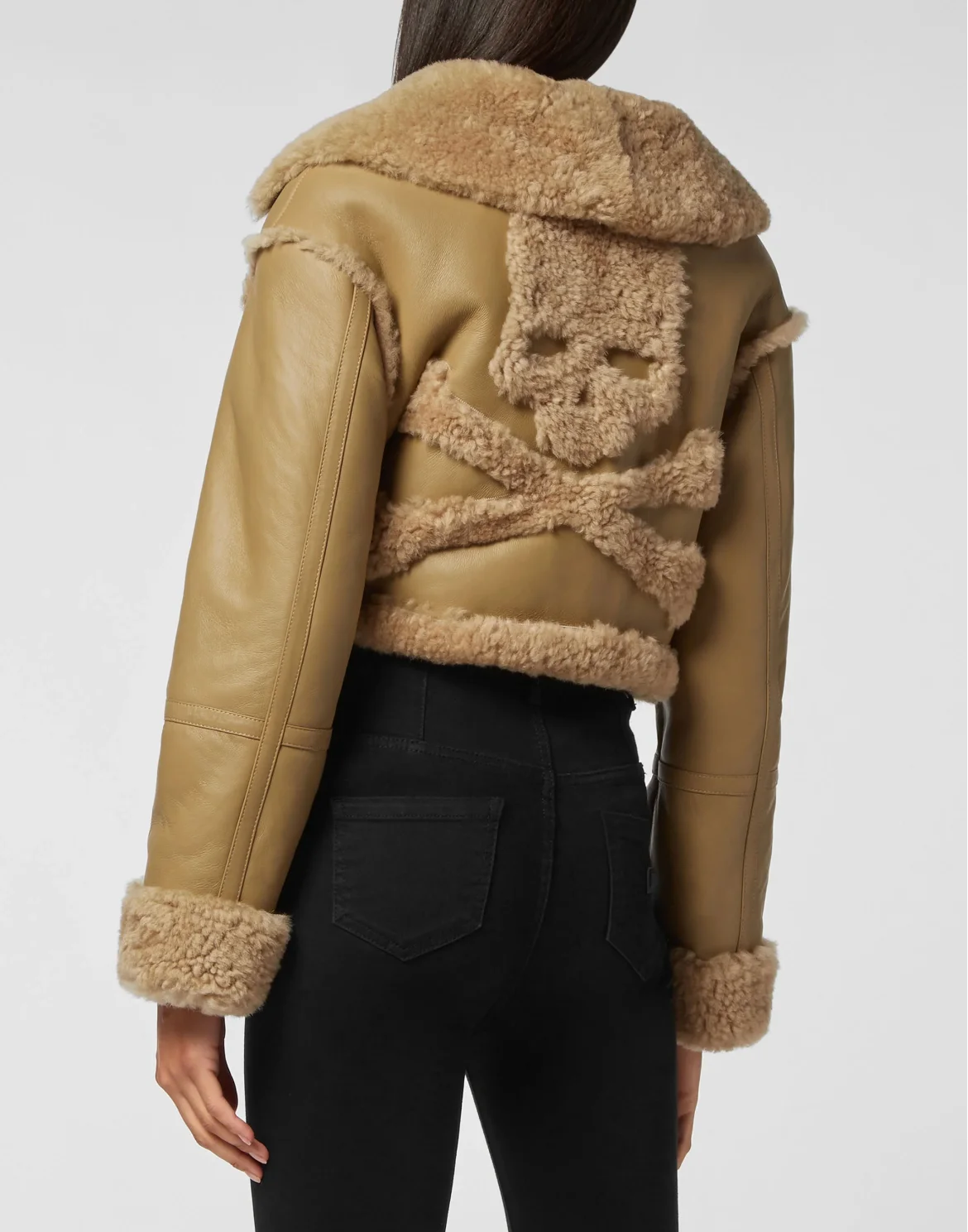 Shearling Jacket Skull, цвет: Бежевый