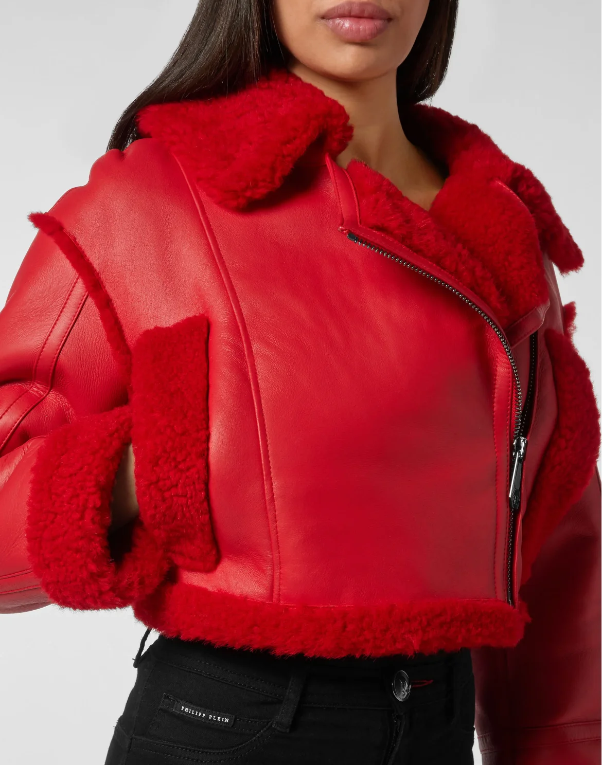 Shearling Jacket Skull, цвет: Красный