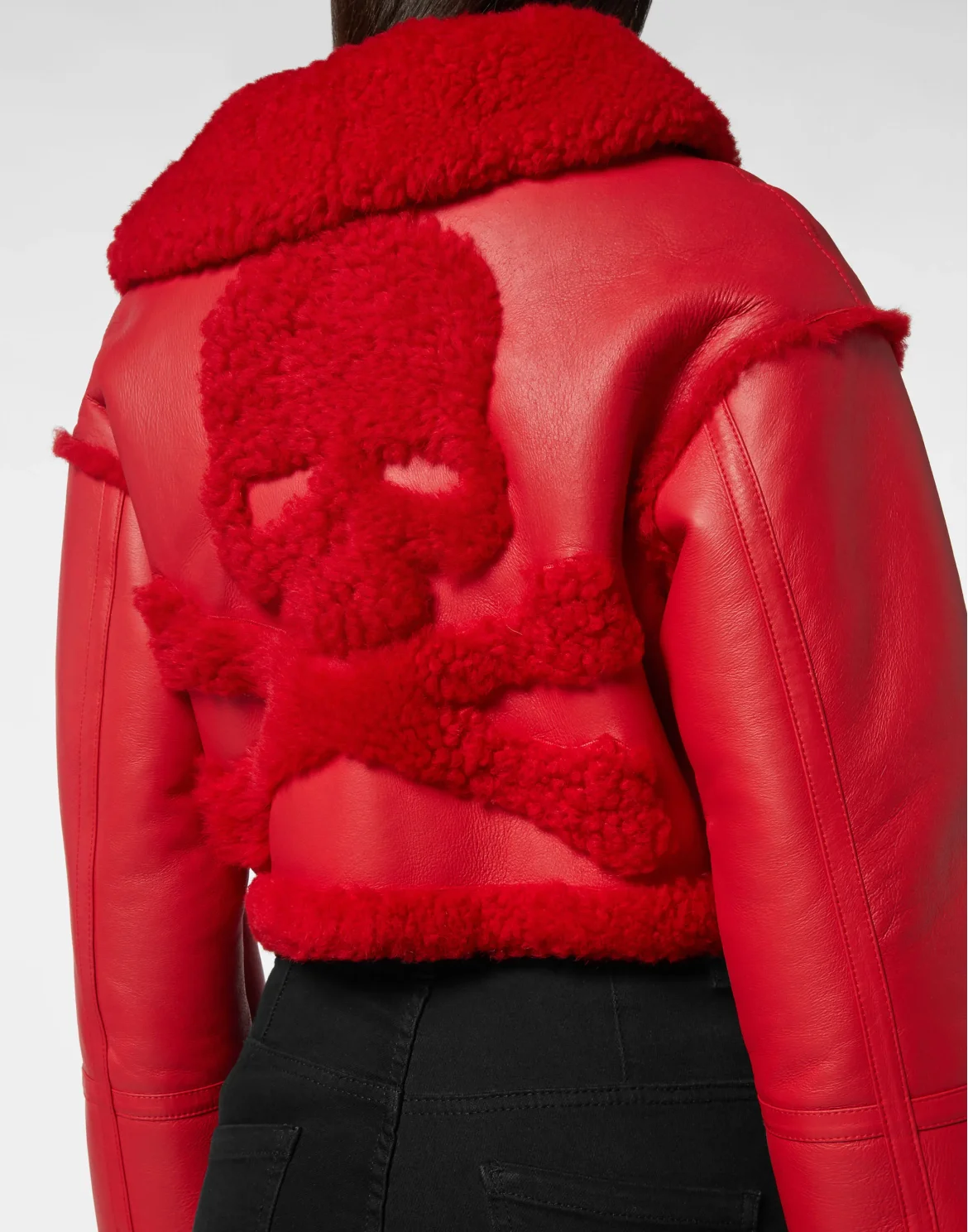 Shearling Jacket Skull, цвет: Красный