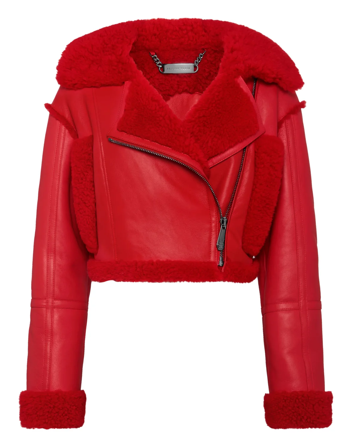 Shearling Jacket Skull, цвет: Красный