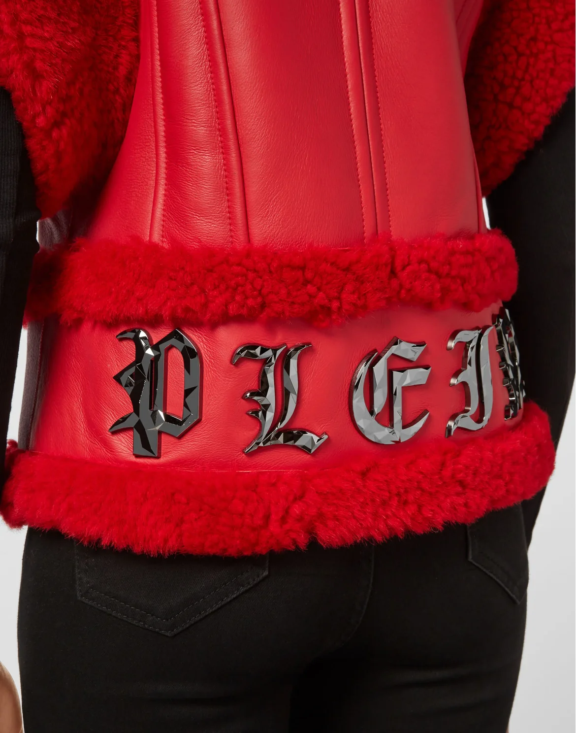 Shearling Sleveless Vest Gothic Plein, цвет: Красный