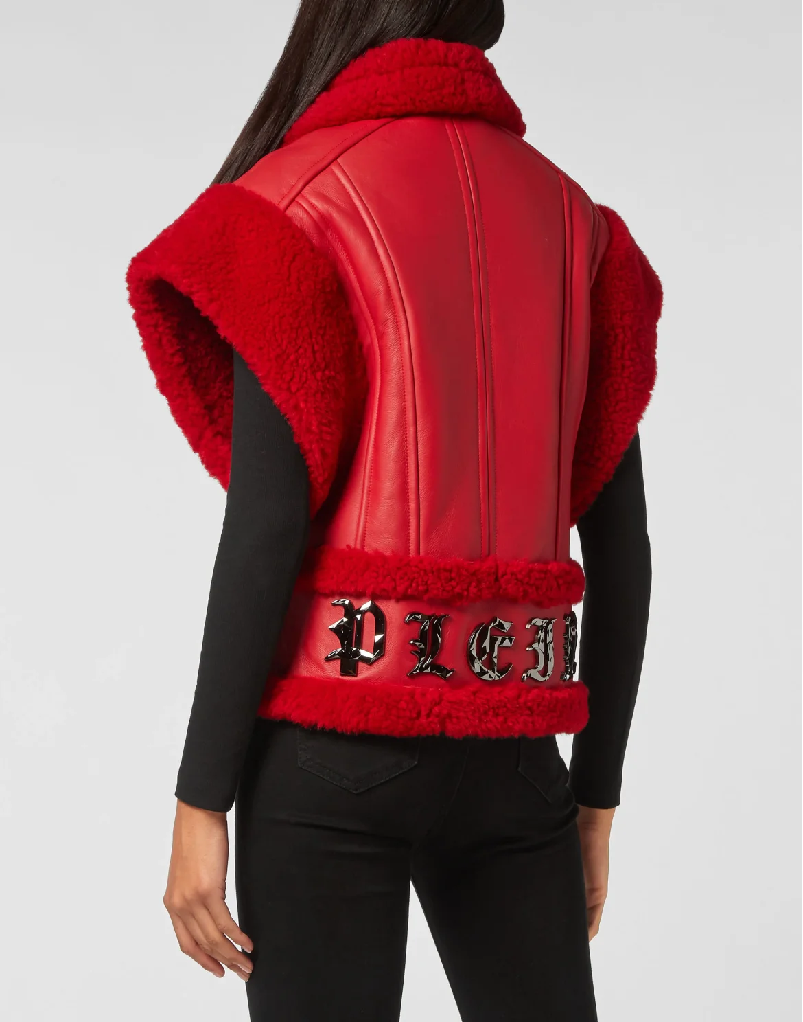 Shearling Sleveless Vest Gothic Plein, цвет: Красный