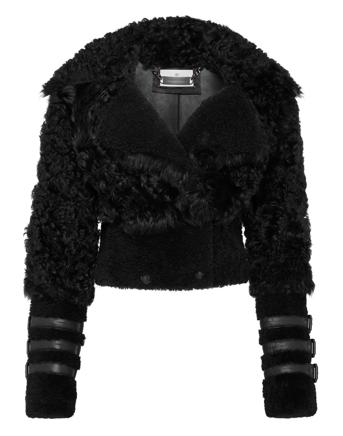 Shearling Jacket Gothic Plein, цвет: Черный