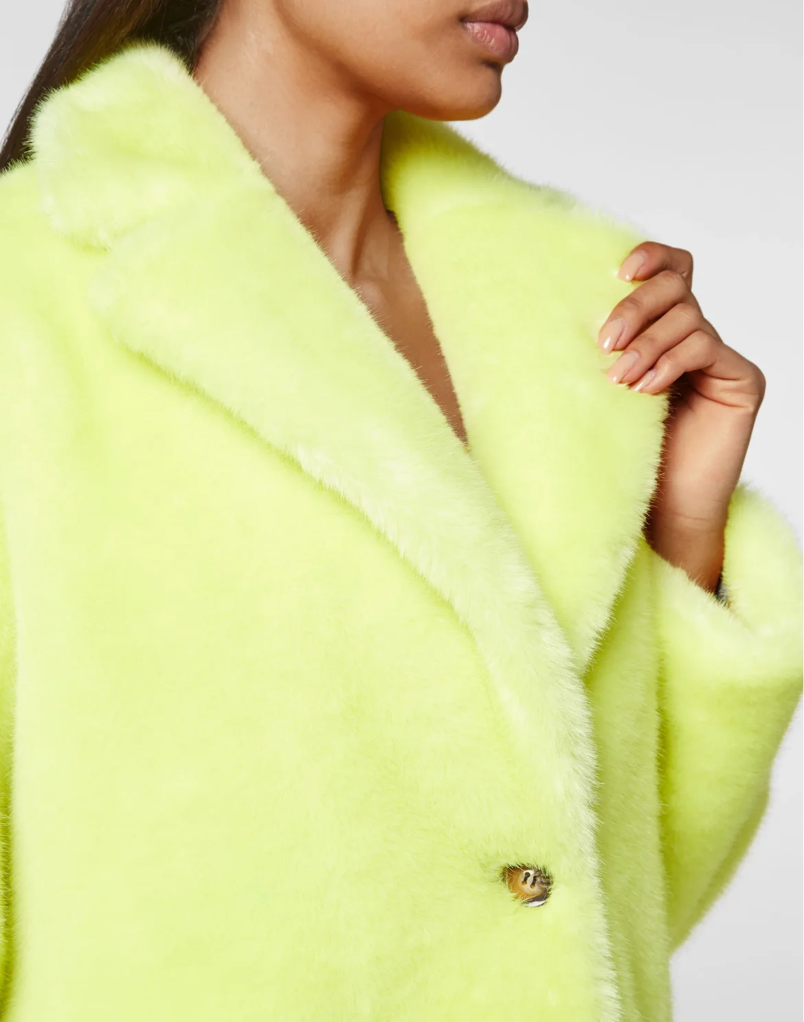 Eco fur Long Coat Monsters, цвет: Желтый