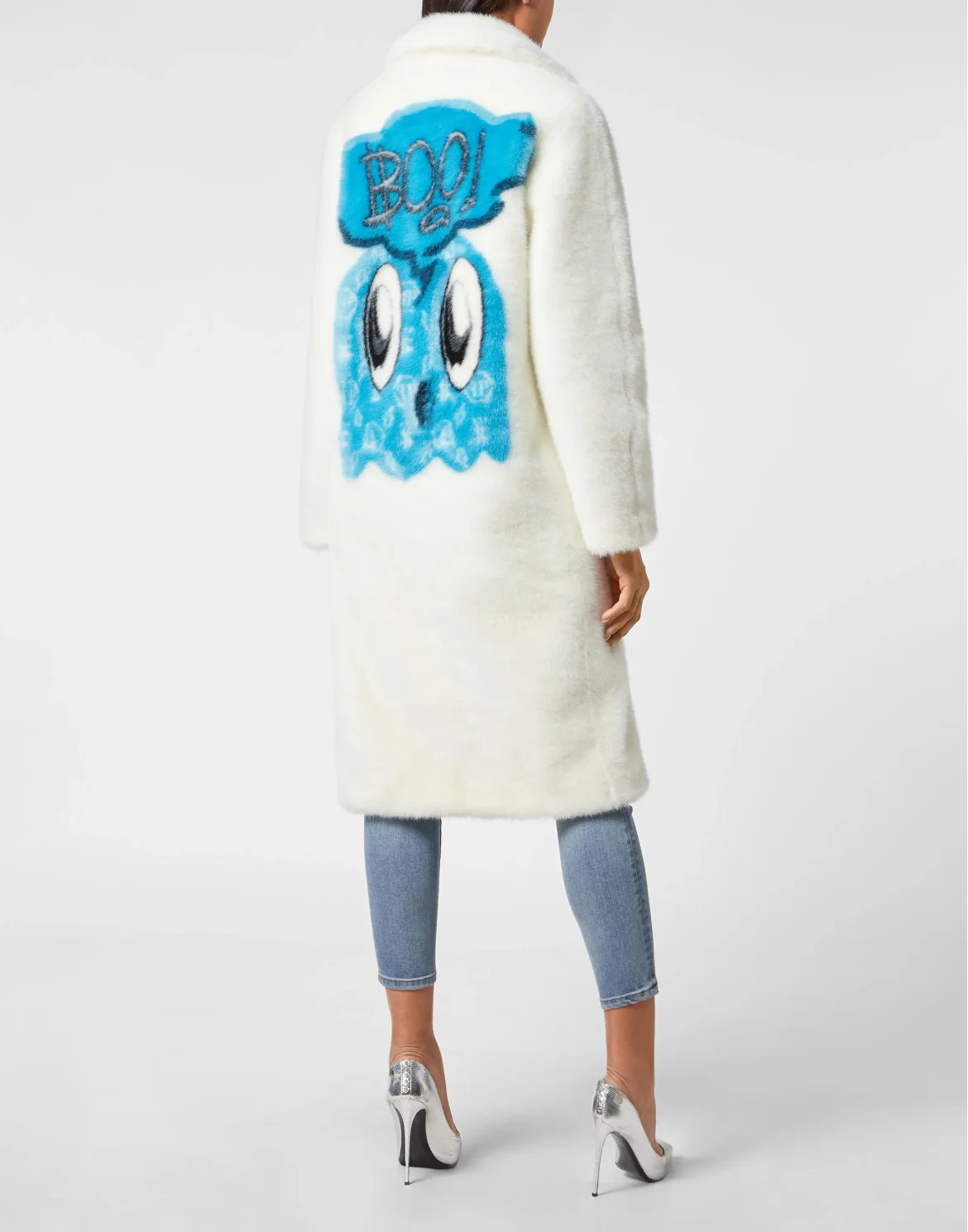 Eco fur Long Coat Monsters, цвет: Белый