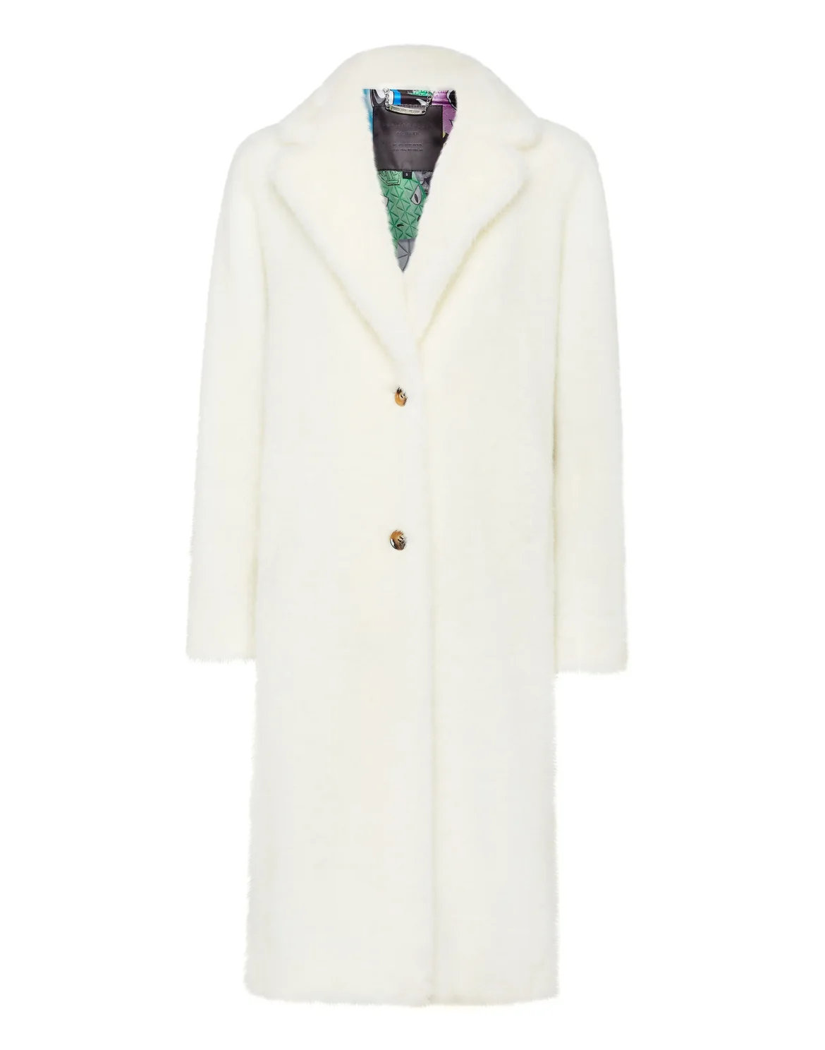 Eco fur Long Coat Monsters, цвет: Белый