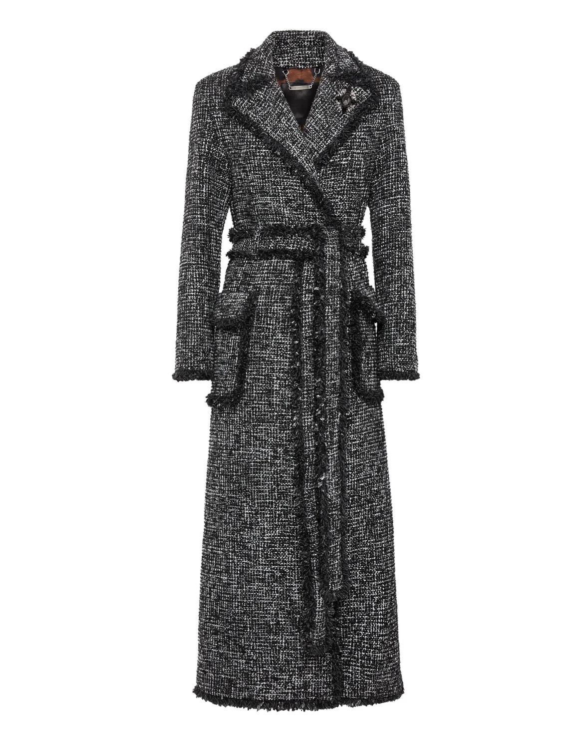 Tweed Long Coat, цвет: Черный