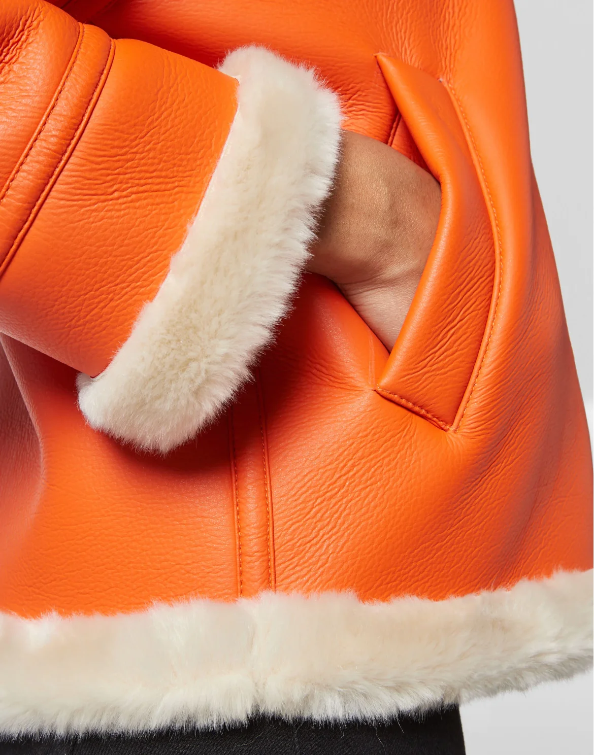 Eco fur Aviator Coat Philipp Plein TM, цвет: Оранжевый
