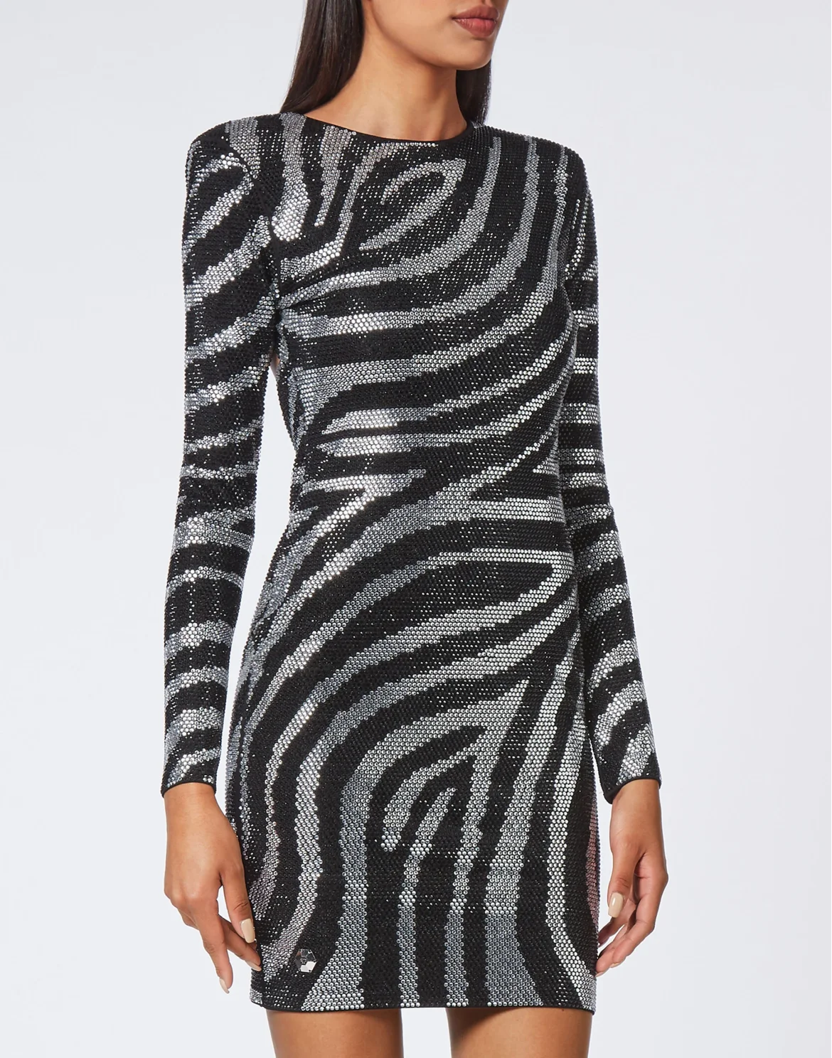 Mini Dress LS Crystal, цвет: Черный