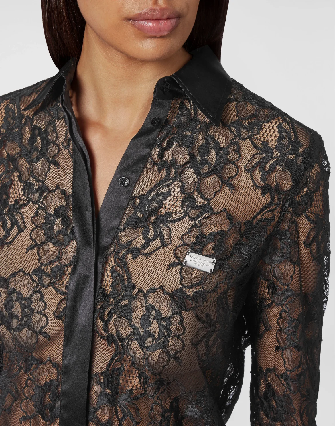 Lace Classic Shirt Lace, цвет: Черный