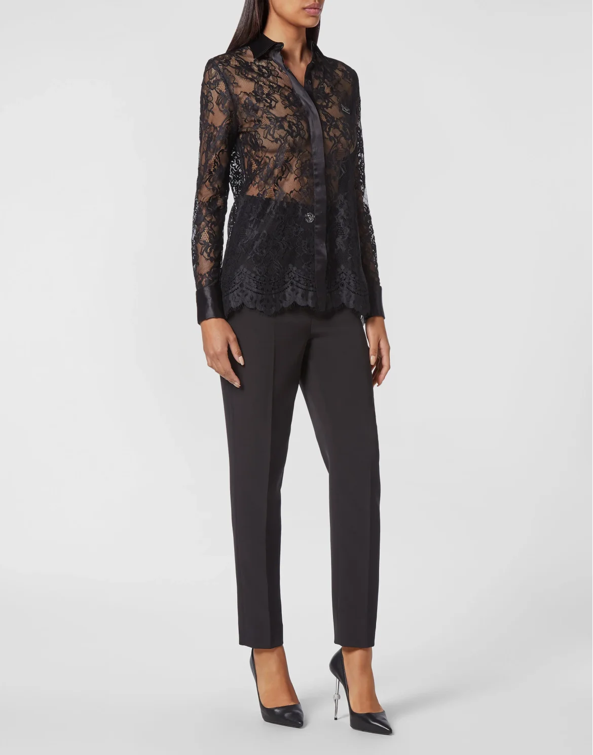 Lace Classic Shirt Lace, цвет: Черный