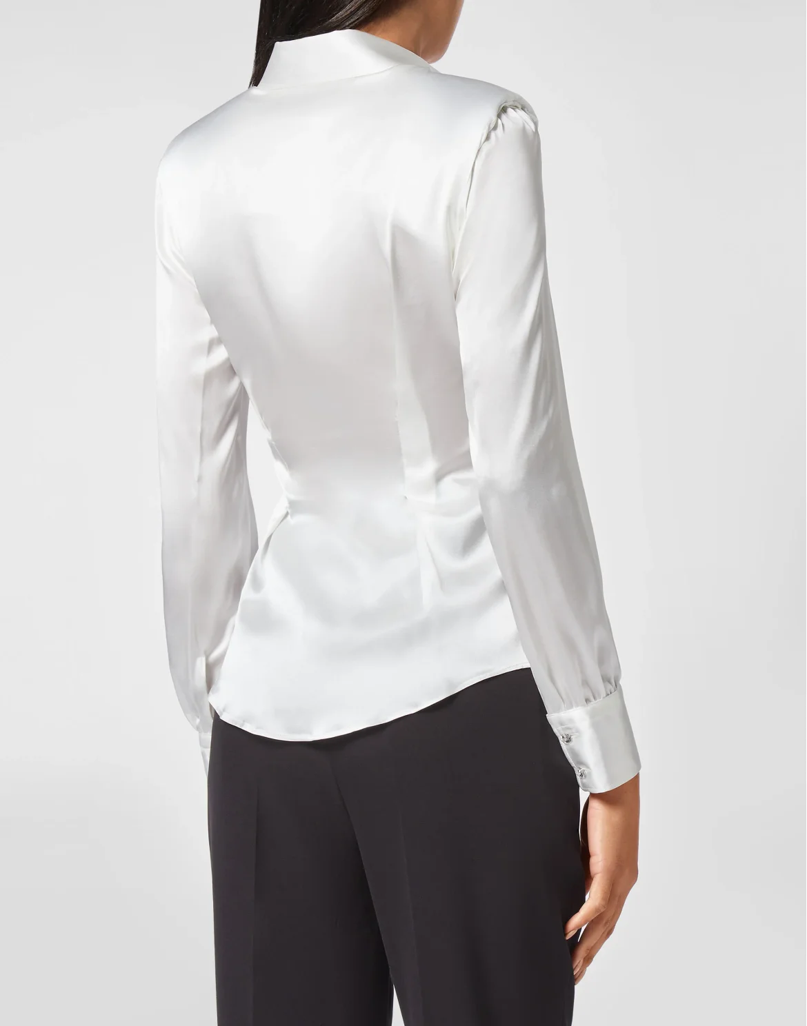 Silk Padded Shoulder Shirt, цвет: Белый