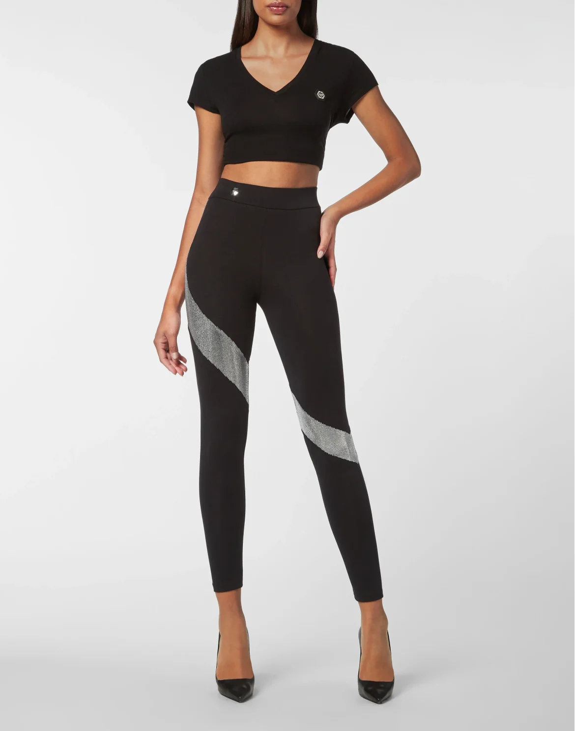 High Waist Leggings Crystal, цвет: Черный