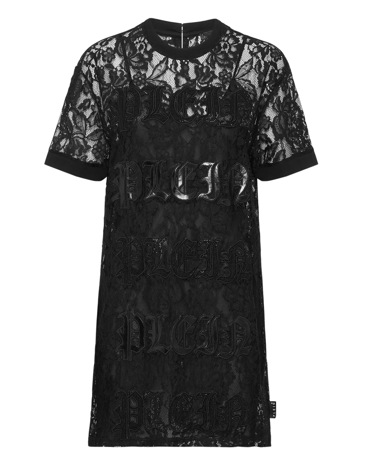 T-shirt Short Dresses Lace, цвет: Черный