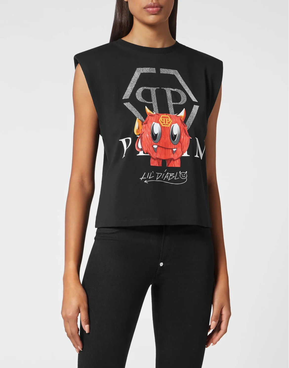 Sleeveless T-shirt, цвет: Черный