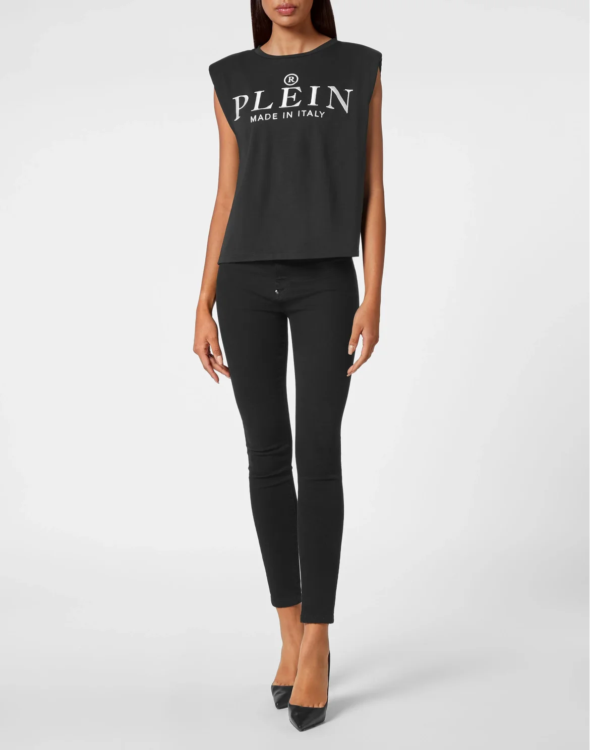 Tank Top Padded Shoulder Philipp Plein TM, цвет: Черный
