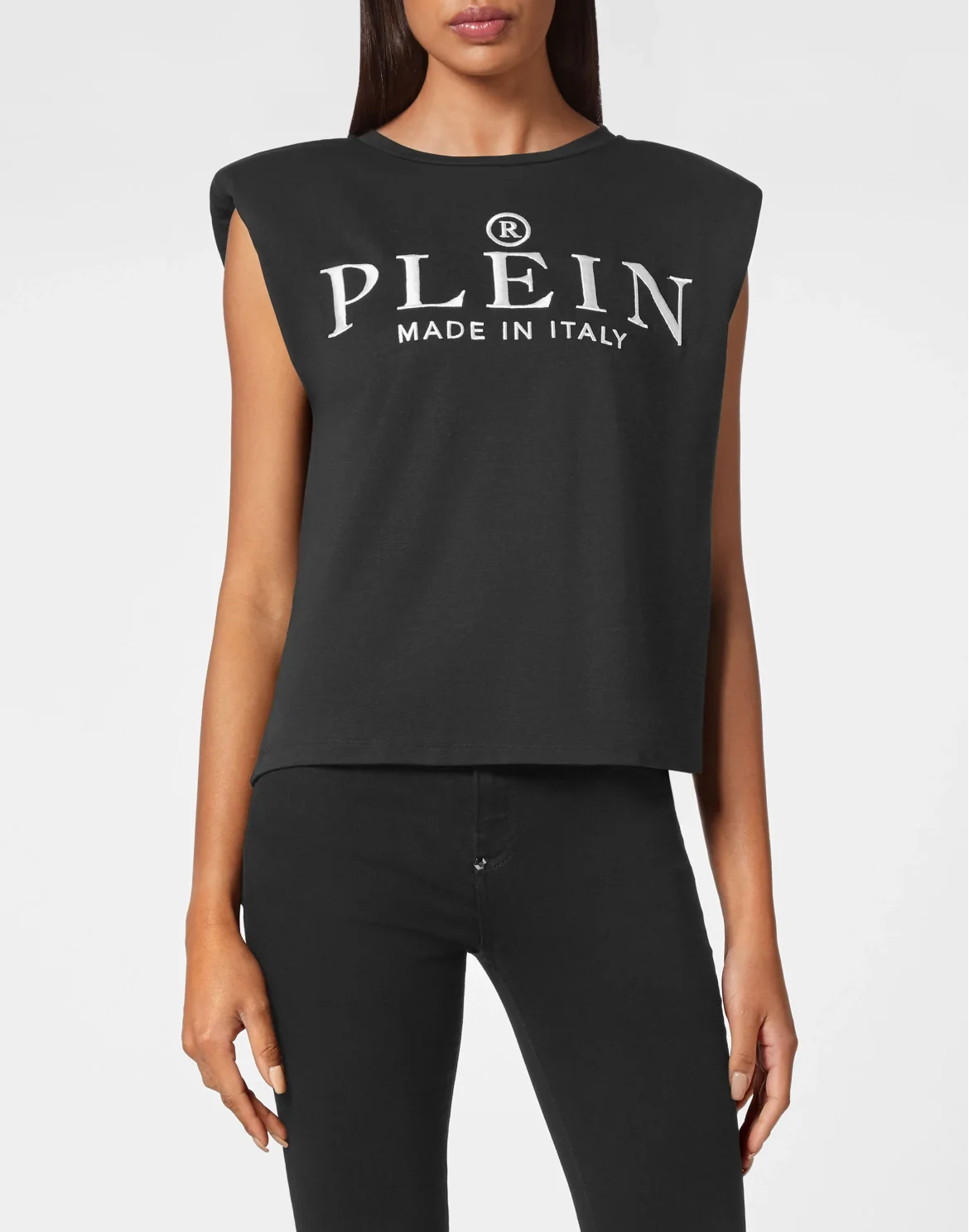 Tank Top Padded Shoulder Philipp Plein TM, цвет: Черный