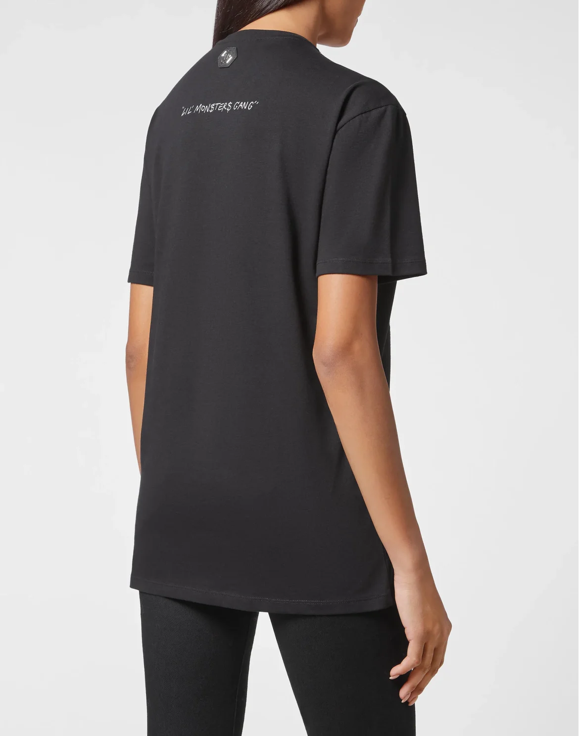 T-shirt Round Neck SS Man Fit Monsters with Crystals, цвет: Черный