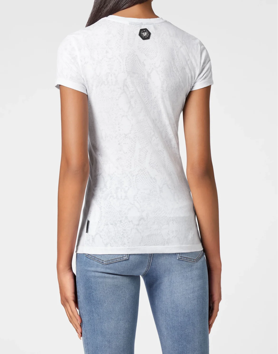 T-shirt Round Neck SS Sexy Pure Fit with Crystals, цвет: Белый
