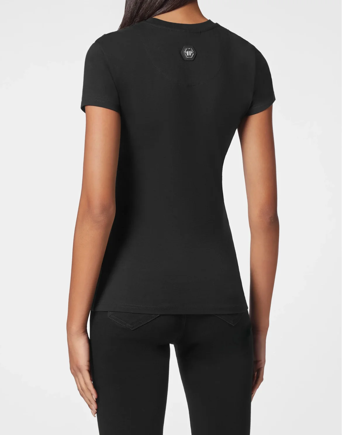 T-shirt Round Neck SS Sexy Pure Fit with Crystals, цвет: Черный