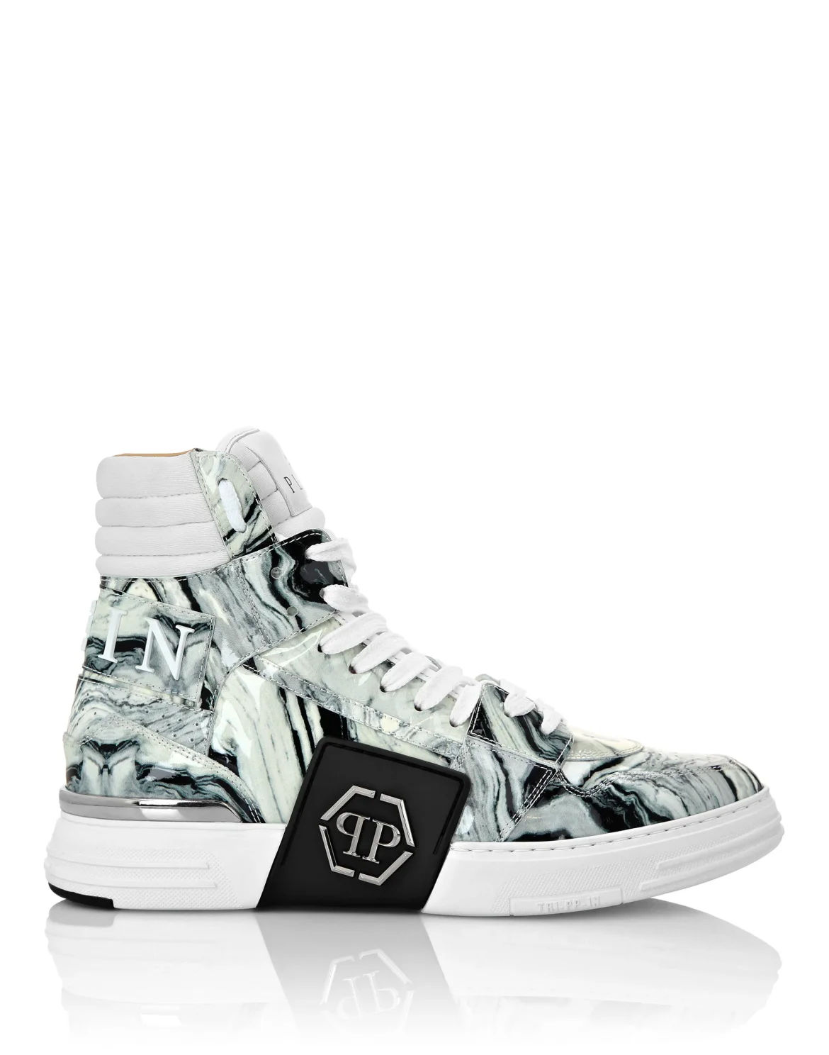 Hi-Top Sneakers Marble, цвет: Белый