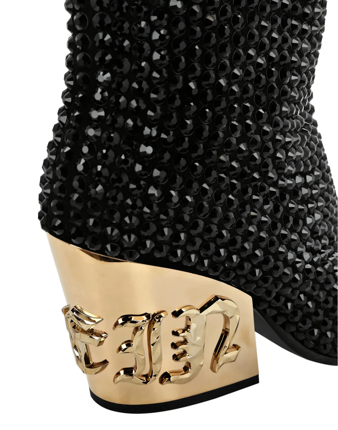 CowBoy Mid-Heel Boots  Gothic Plein with Crystals, цвет: Черный