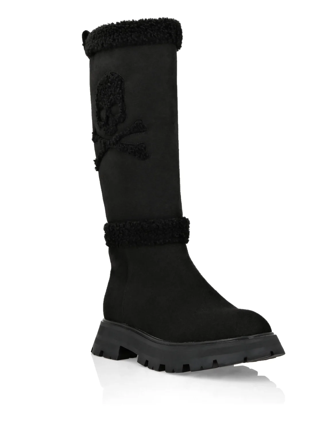 Mid-Flat Boots Skull&Bones, цвет: Черный