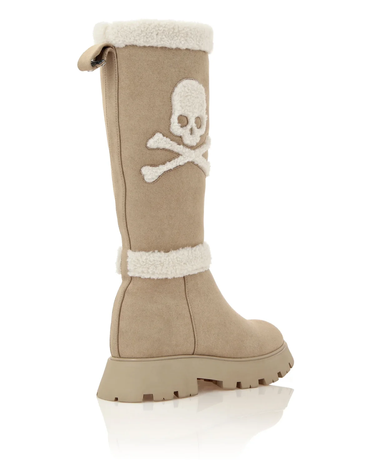 Mid-Flat Boots Skull&Bones, цвет: Бежевый