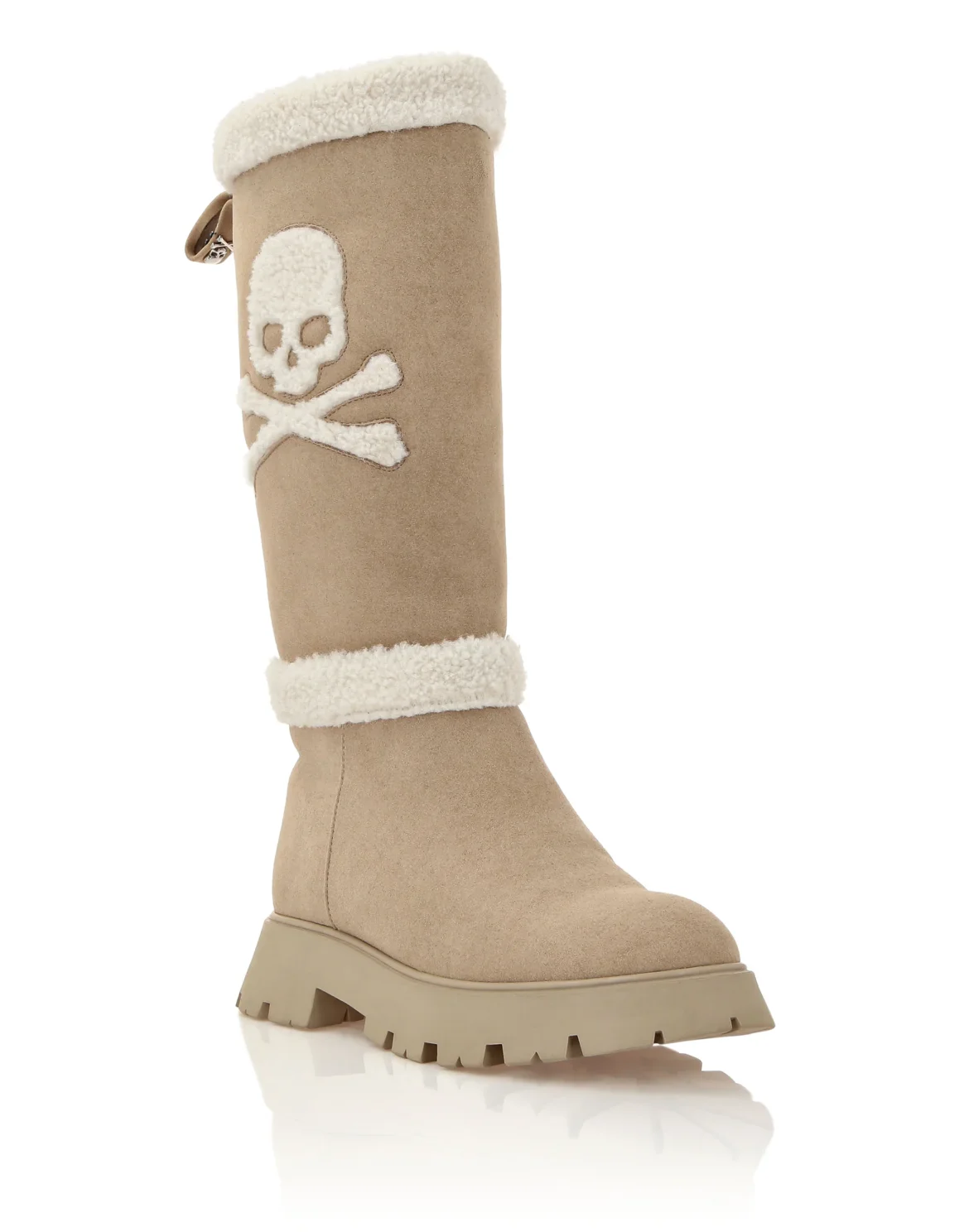 Mid-Flat Boots Skull&Bones, цвет: Бежевый