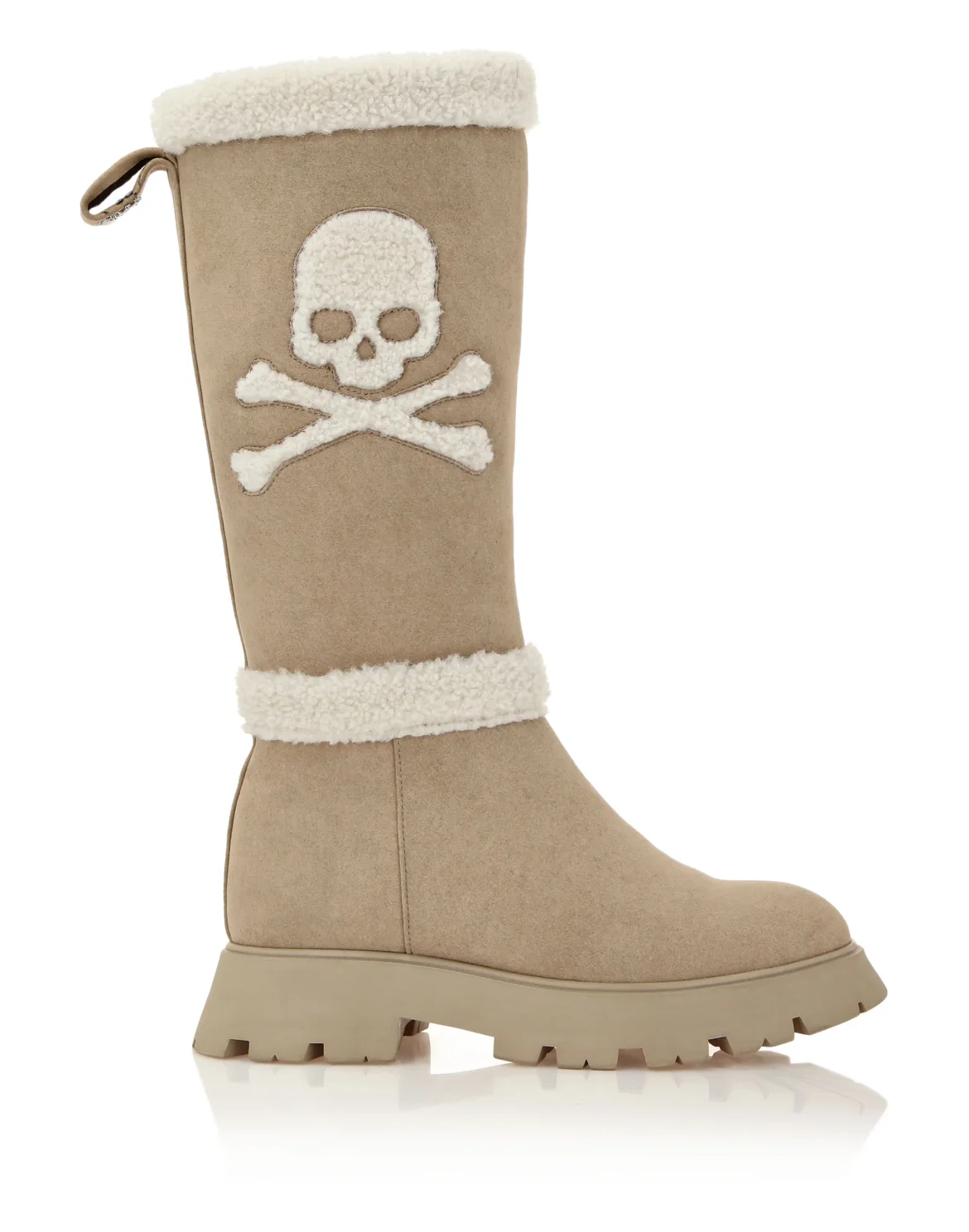 Mid-Flat Boots Skull&Bones, цвет: Бежевый