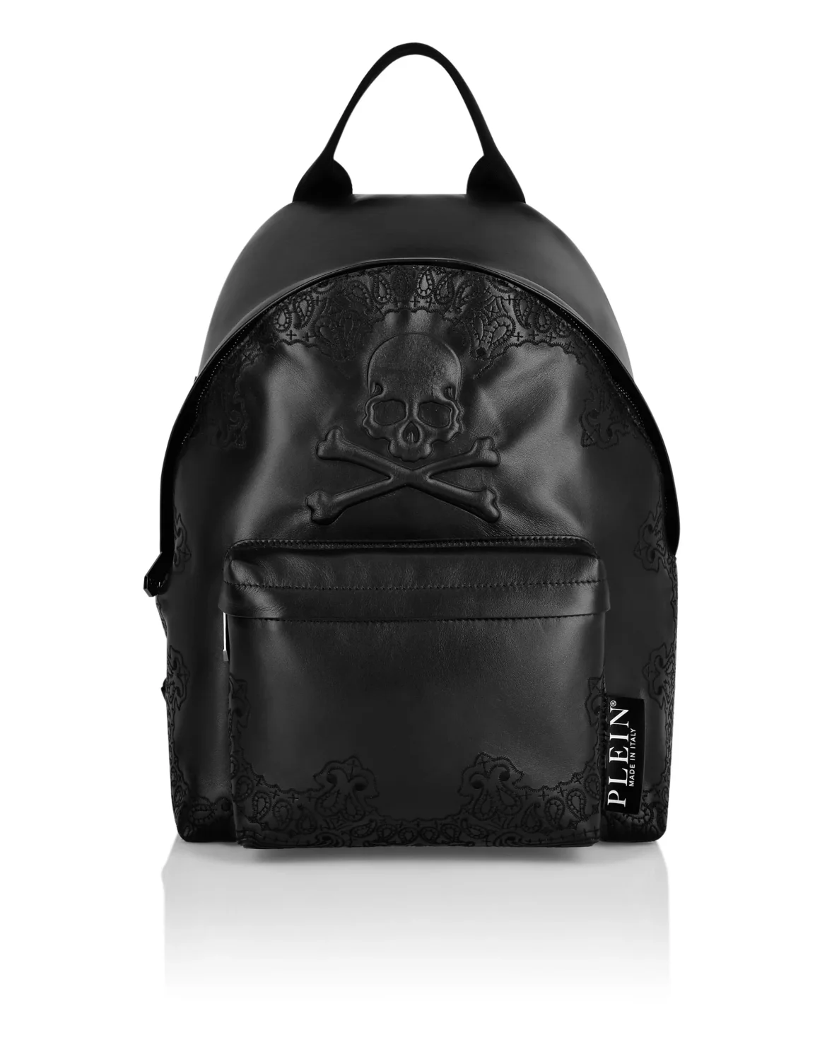 Embroidered Leather Backpack Paisley, цвет: Черный