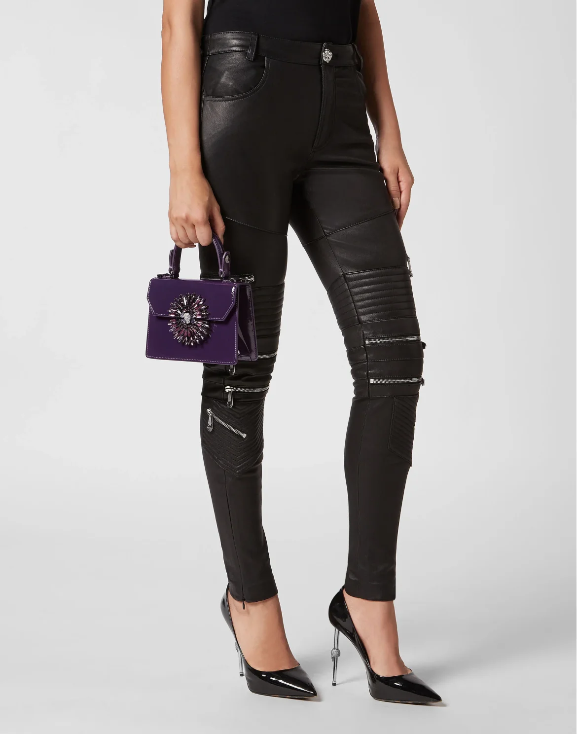 Small Handle Bag Superheroine BROOCHES, цвет: Фиолетовый