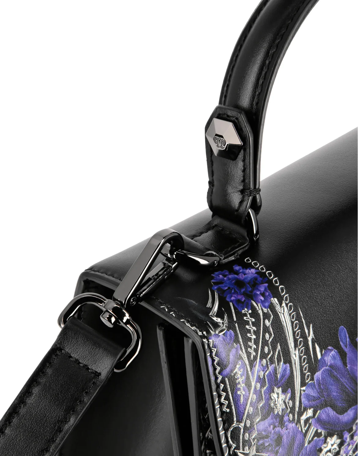 Medium Handle Bag Superheroine FLOWERS, цвет: Черный